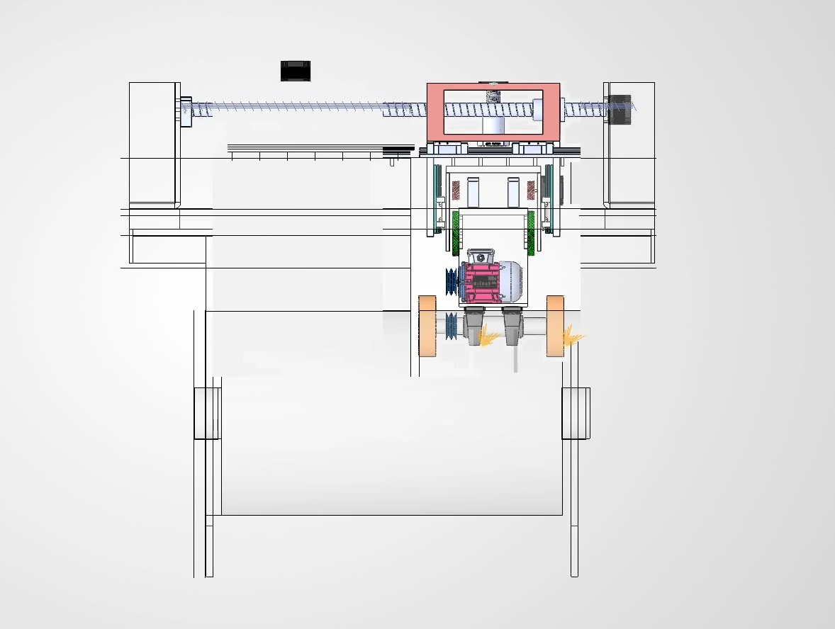 Silindir taşlama makinasının CAD mekanizma görünümü