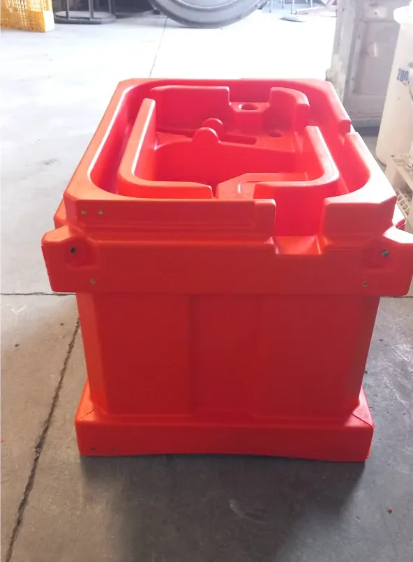 Rotomolded product — finished red plastic part